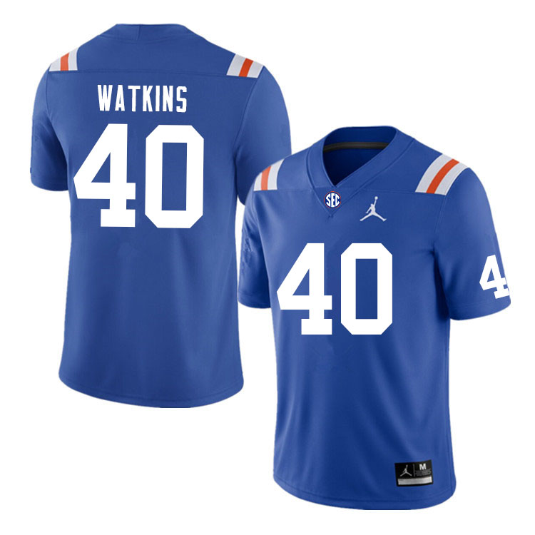 Men #40 Jacob Watkins Florida Gators College Football Jerseys Sale-Throwback